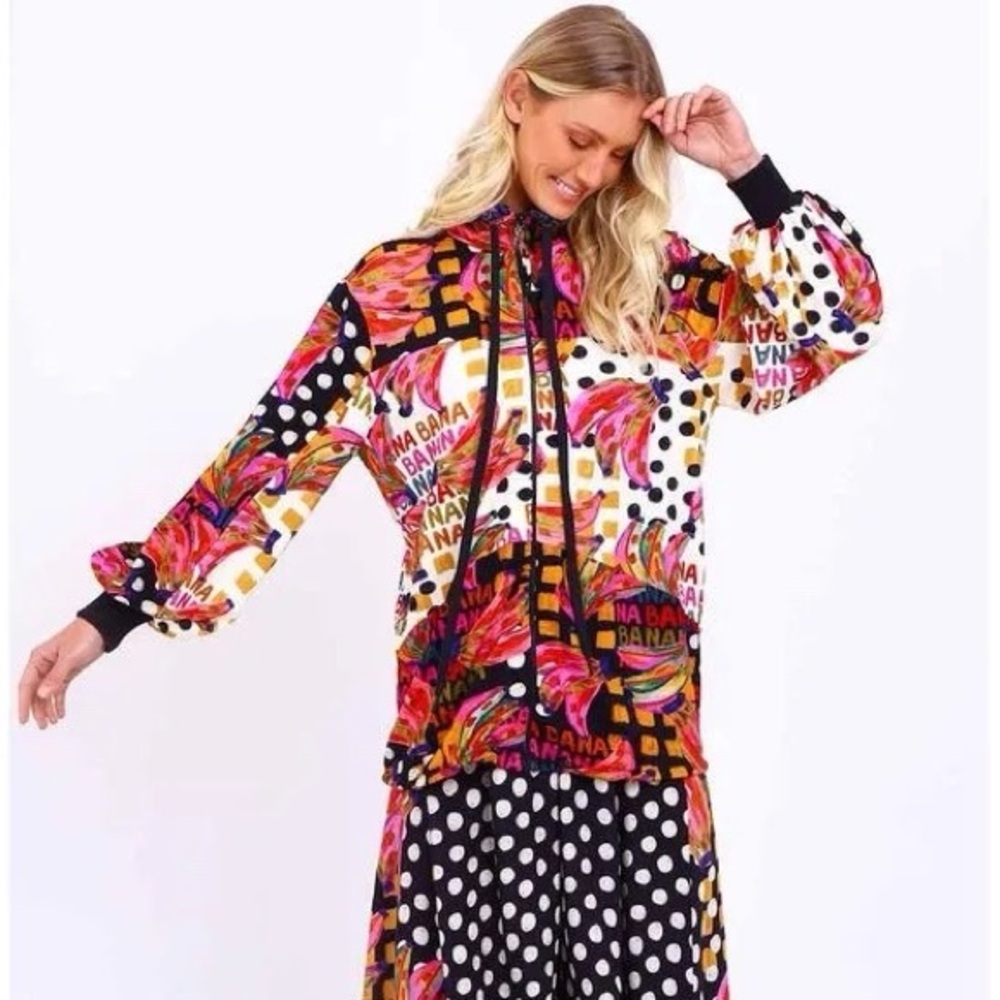 NWOT FARM Rio Bananatic Farm Zip Jacket Coat Sz Womens L